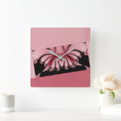 Fractal Garden orchid Quadratische Wanduhr (Zuhause)