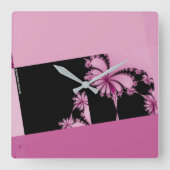 Fractal Garden rose water Quadratische Wanduhr (Vorderseite)