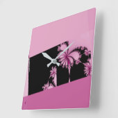 Fractal Garden rose water Quadratische Wanduhr (Winkel)