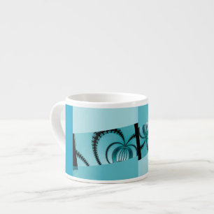 Fractal-Garten azurblau Espressotasse