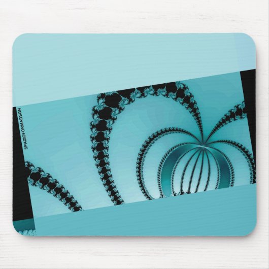 Fractal-Garten azurblau Mousepad (Vorne)