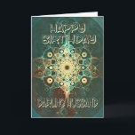 Fractal grunge birthday card for a darling husband karte<br><div class="desc">A distressed effect card with a grungy feel.</div>