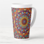 Fractal Kaleidoscope Mandala Pattern-64351 Milchtasse (Rechte Ecke)