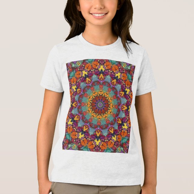 Fractal Kaleidoscope Mandala Pattern-64351 Tri-Blend Shirt (Vorderseite)