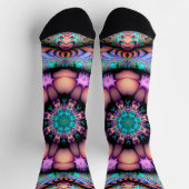 Fractal Mandala Floral Psychedelic Socken (Oben)