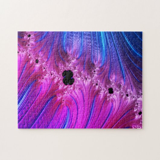 Fractal Mandelbrot | Turquoise Blue Bright Pink Puzzle (Horizontal)