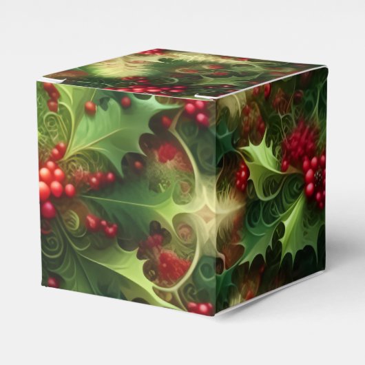 Fractal Mistletoe Favor Box Geschenkschachtel (Vorderseite)