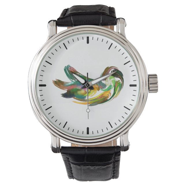 Fractal - Schwan Armbanduhr (Vorderseite)