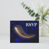Fractal Shofar RSVP Karte (Stehend Vorderseite)