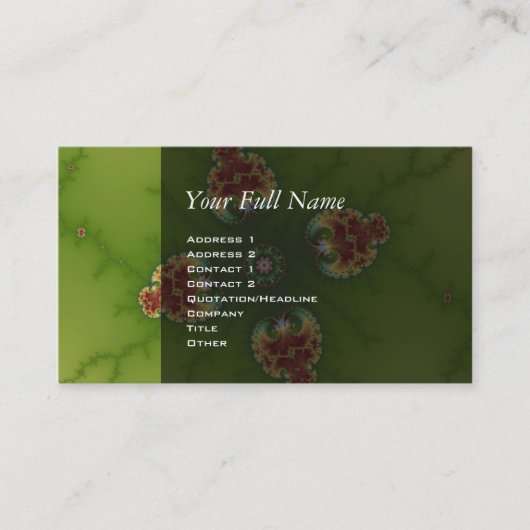 Fractalbug Picnic - Fraktal Art Visitenkarte (Vorderseite)