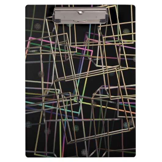 Fractalised Metal Frames Clipboard Klemmbrett (Vorderseite)