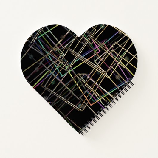 Fractalised Metal Frames Heart Spiral Notebook Notizblock (Rückseite)