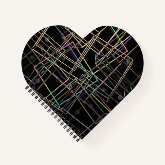 Fractalised Metal Frames Heart Spiral Notebook Notizblock (Vorderseite)