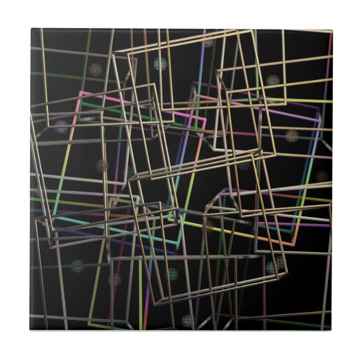 Fractalised Metal Frames Keramik Tile Fliese (Vorderseite)