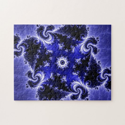 "Fractality des Alters-" blaues Fraktal-Puzzlen Puzzle (Horizontal)