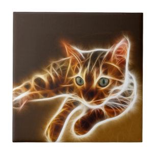 Fractalius bengalische Katze Fliese