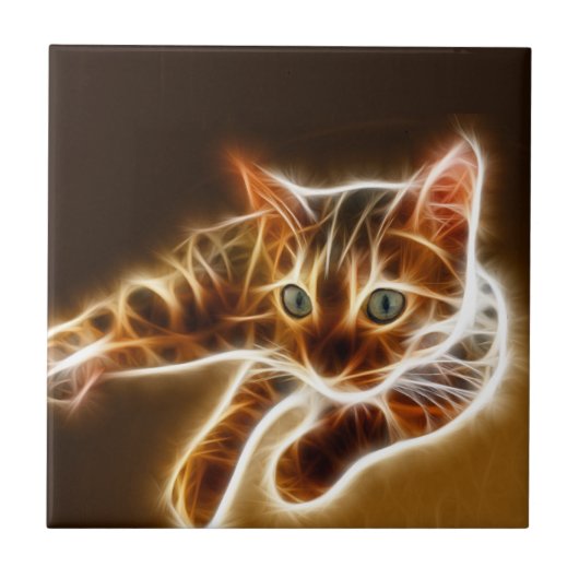 Fractalius bengalische Katze Fliese (Vorderseite)
