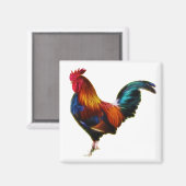 Fractalius Leghorn Rooster Magnet (Vorderseite/Rückseite)