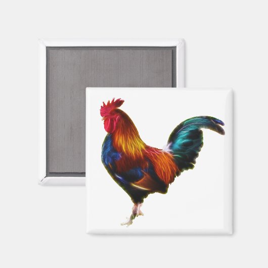 Fractalius Leghorn Rooster Magnet (Vorderseite/Rückseite)