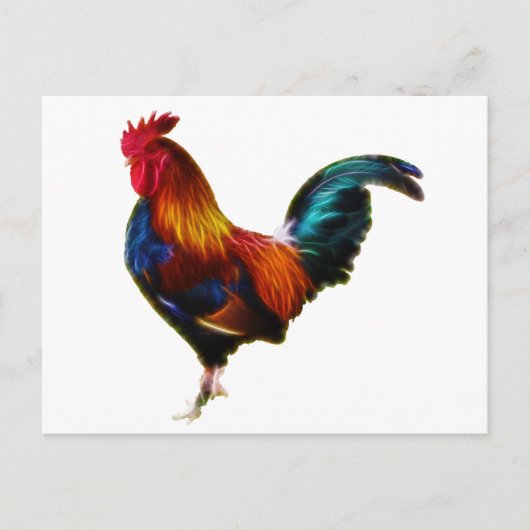 Fractalius Leghorn Rooster Postkarte (Vorderseite)