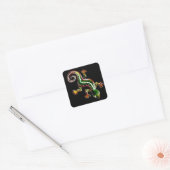 Fractalius Lizard Quadratischer Aufkleber (Umschlag)