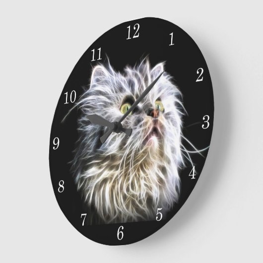 Fractalius Persisches Katzengesicht Große Wanduhr (Winkel)