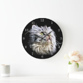 Fractalius Persisches Katzengesicht Große Wanduhr (Zuhause)