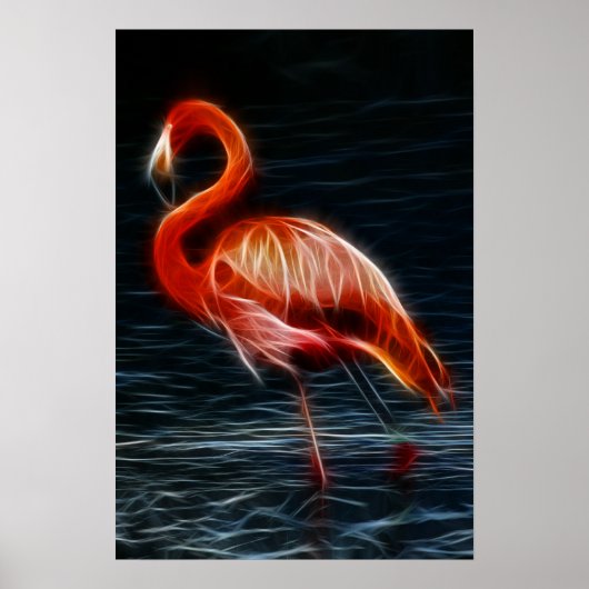Fractalius Pink Flamingo Poster (Vorne)