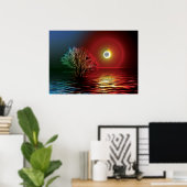 Fractalius Tree, Sky and River Poster (Heimbüro)