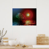 Fractalius Tree, Sky and River Poster (Küche)