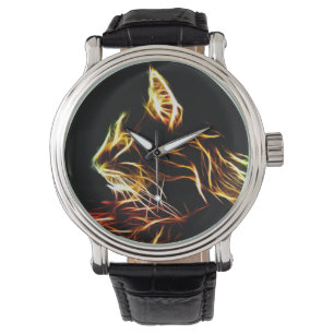 Fractalized Katzenprofil Armbanduhr