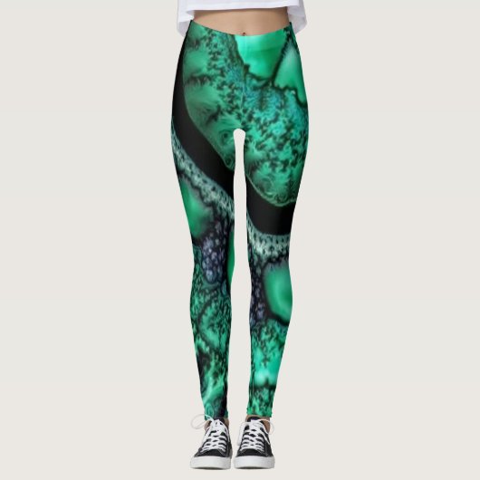 Fractalized Malachit3 Leggings (Vorderseite)
