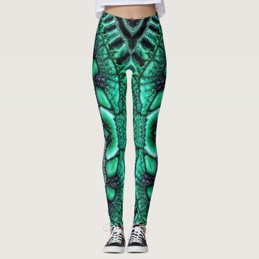 Fractalized Malachit4 Leggings (Vorderseite)