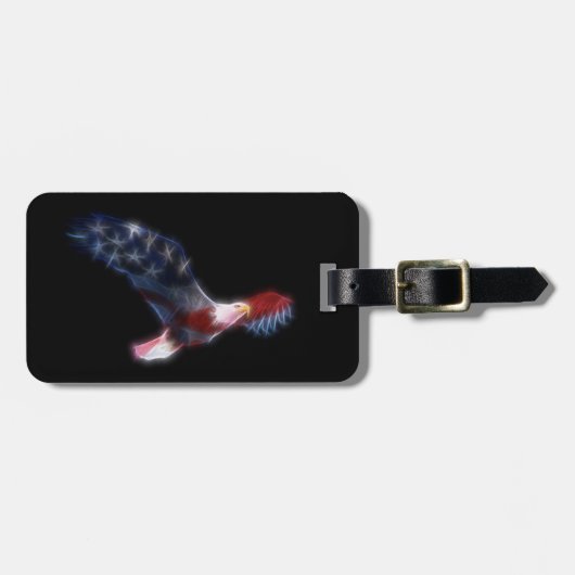 Fractalized Weißkopfseeadler Gepäckanhänger (Vorderseite horizontal)