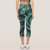 Fractated Malachite Spiralspirale Capri Leggings (Rückseite)