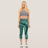 Fractated Malachite Spiralspirale Capri Leggings (Vorderseite)