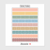 Fraction Bars Rainbow Minimalistisch Educational A Aufkleber (Blatt)