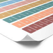 Fraction Bars Rainbow Minimalistisch Educational A Poster (Ecke)
