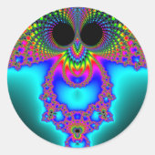 Fractowl Runder Aufkleber (Vorderseite)