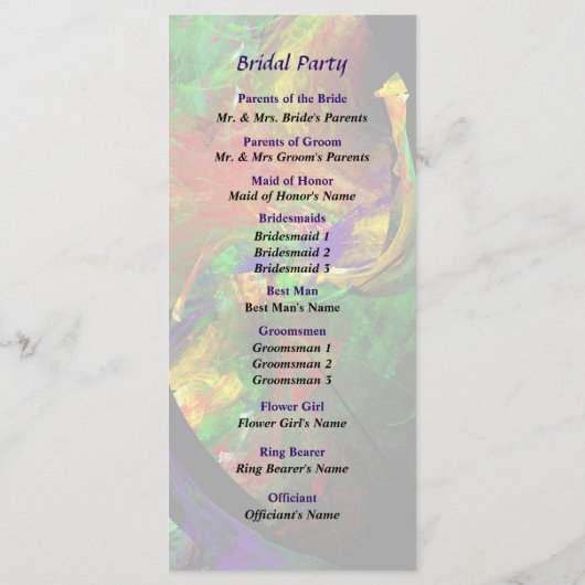 Fractrals - Pfauenhochzeitprogramm Programm (Rückseite)