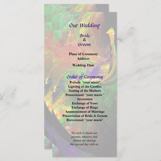 Fractrals - Pfauenhochzeitprogramm Programm (Vorne/Hinten)