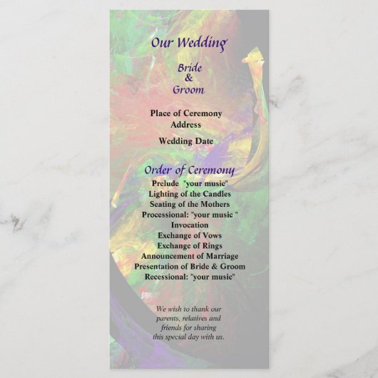 Fractrals - Pfauenhochzeitprogramm Programm (Vorderseite)