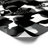 "Fractura" - Schwarz Weiß Tarnmuster Poster (Ecke)