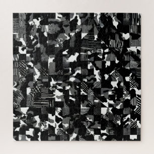 "Fractura" - Schwarz-Weiß-Tarnmuster  Puzzle