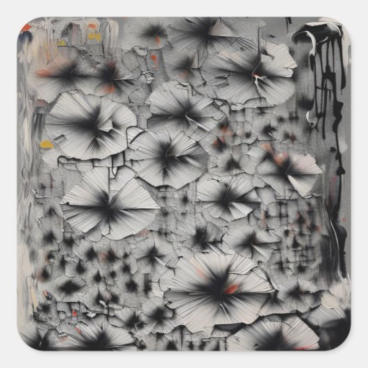 Fractured Florals Quadratischer Aufkleber (Vorderseite)