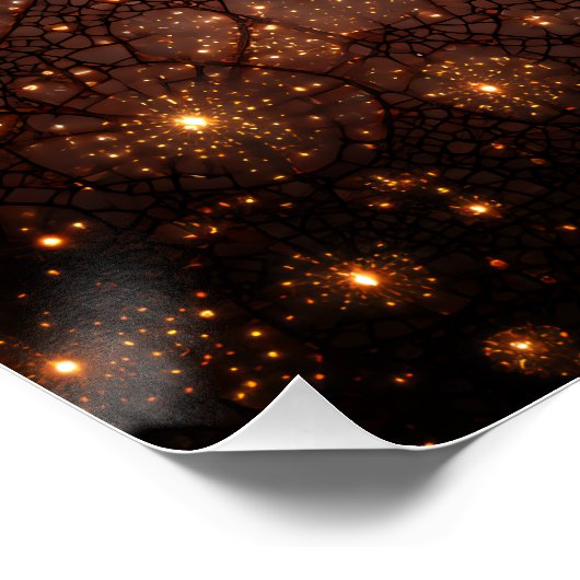 Fractured Nebula Cosmic Web Glow Poster (Ecke)