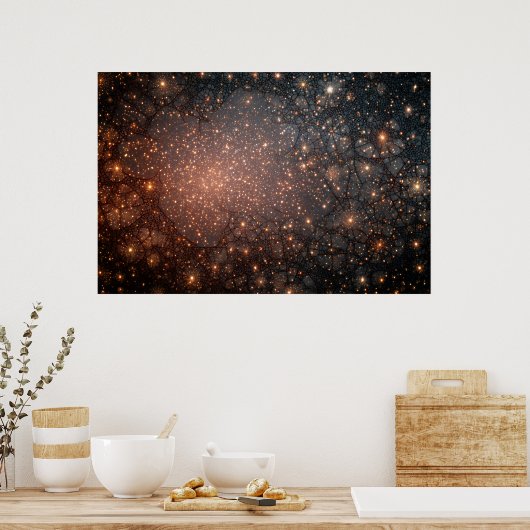 Fractured Nebula Cosmic Web Glow Poster (Küche)