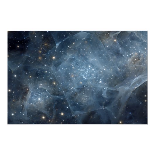 Fractured Nebula Starfield Cosmic Geometry Poster (Vorderseite)