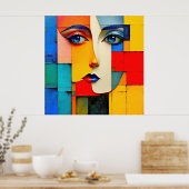 "Fractured Reality" - ein Abstraktes Portrait Poster (Küche)