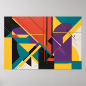 Fractured Rhythm" - Geometrische Abstrakte Kunst Poster (Vorne)